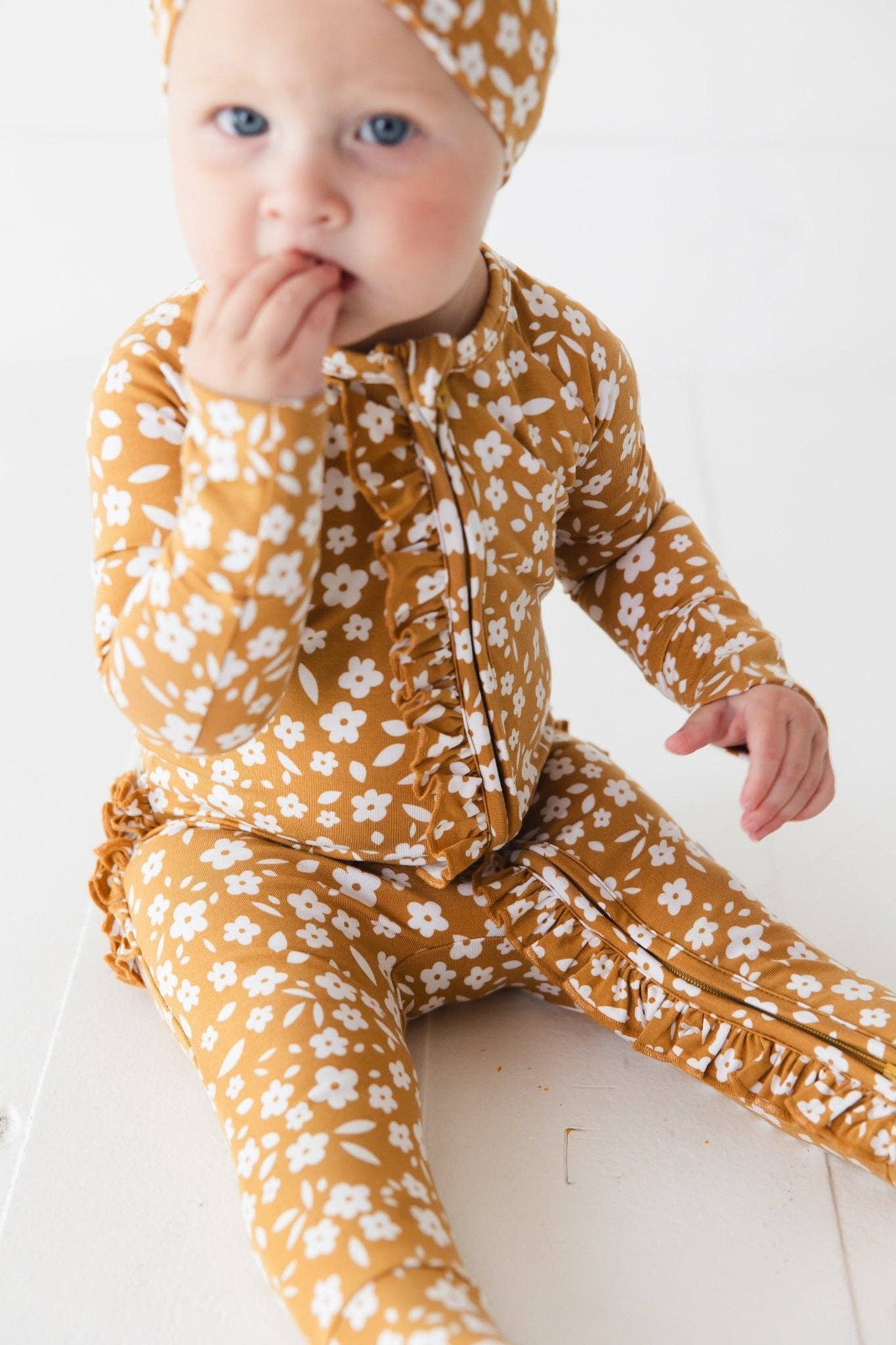 Jammie Session Bamboo Romper - Honey Blooms