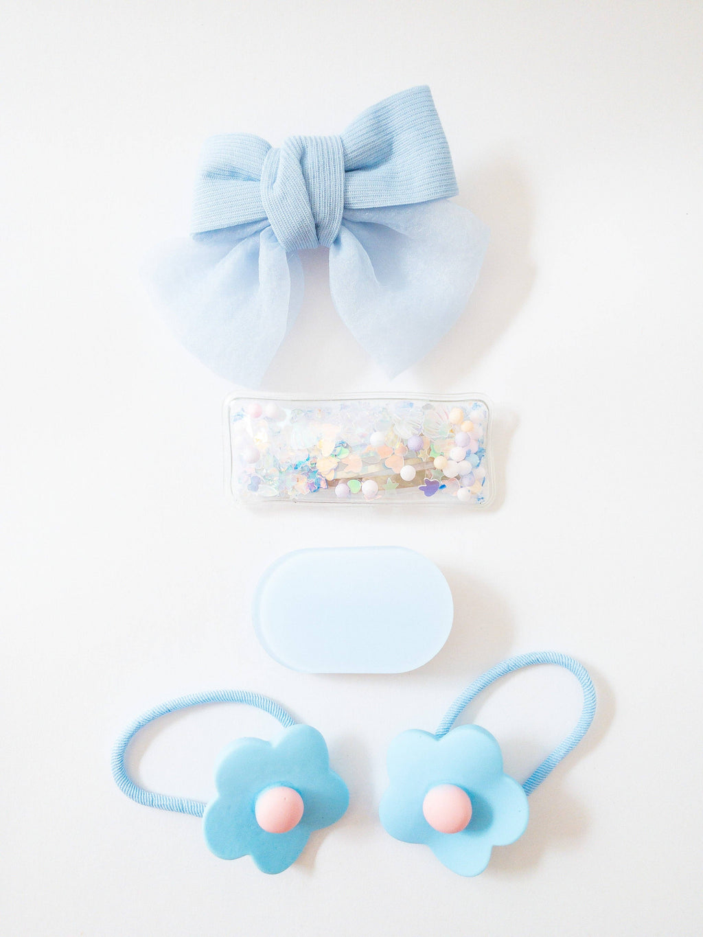 Eggy Cakes - Shay Bow and Confetti 5 Piece Hair Clip Set