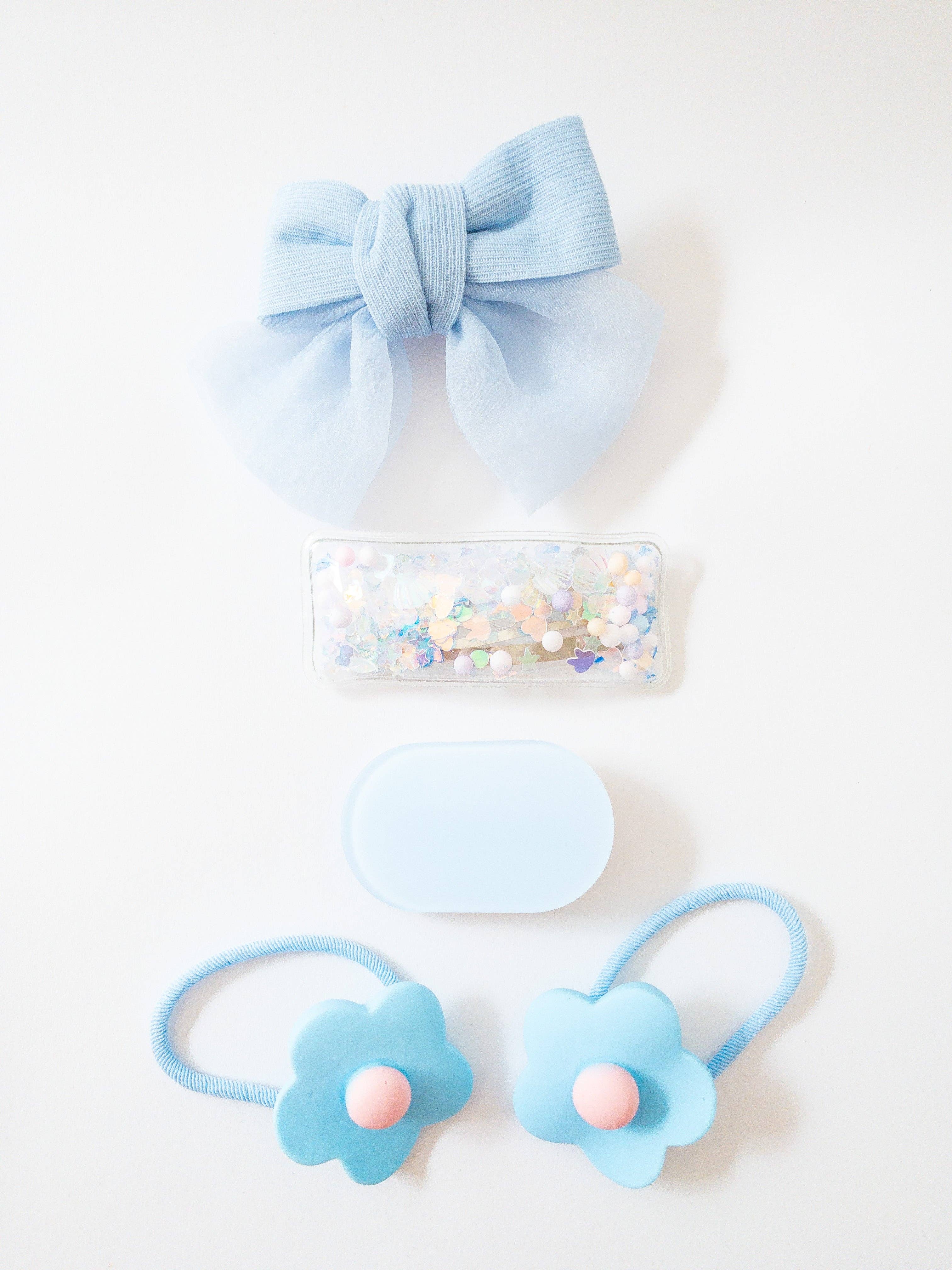 Eggy Cakes - Shay Bow and Confetti 5 Piece Hair Clip Set