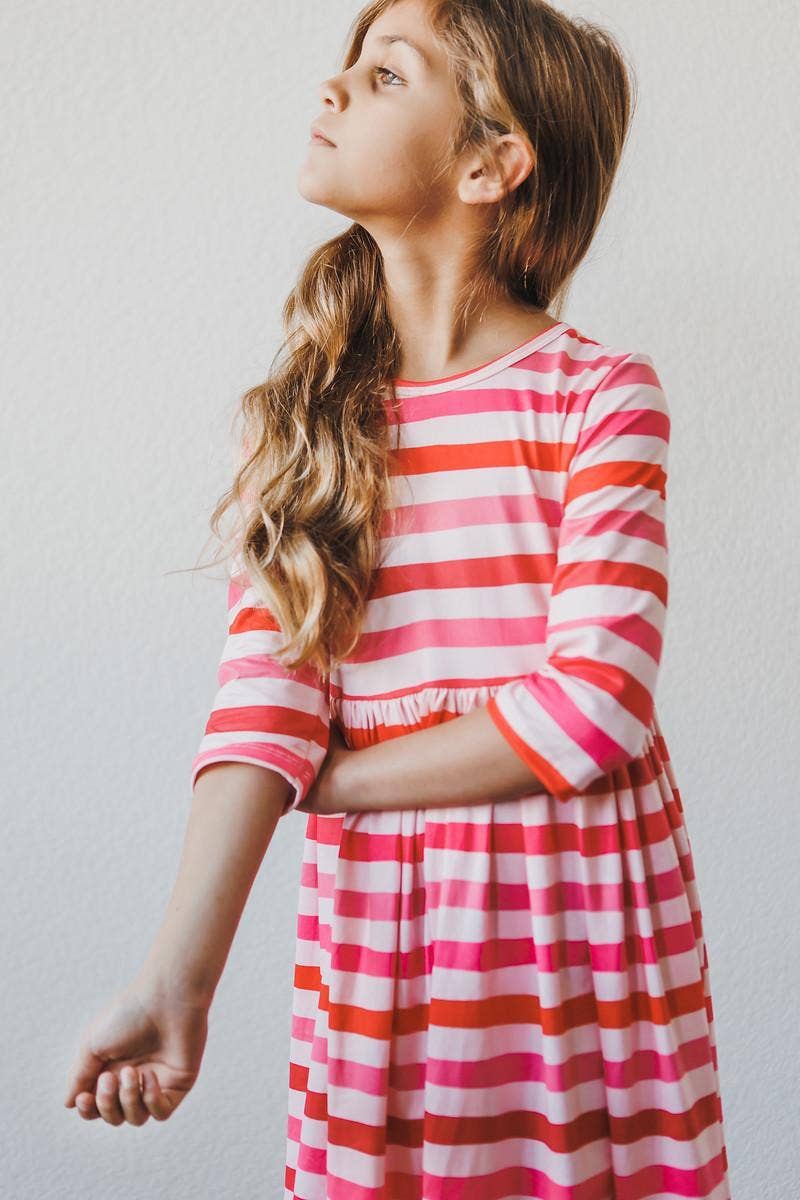 Mila & Rose 3/4 Sleeve Pocket Twirl Dress - All You Need is Love