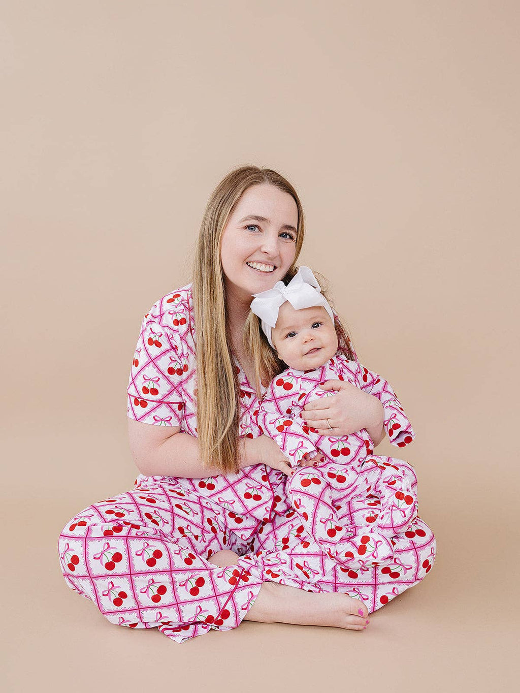 Lucky Panda Kids Bamboo Zip Romper - Cherry Bow