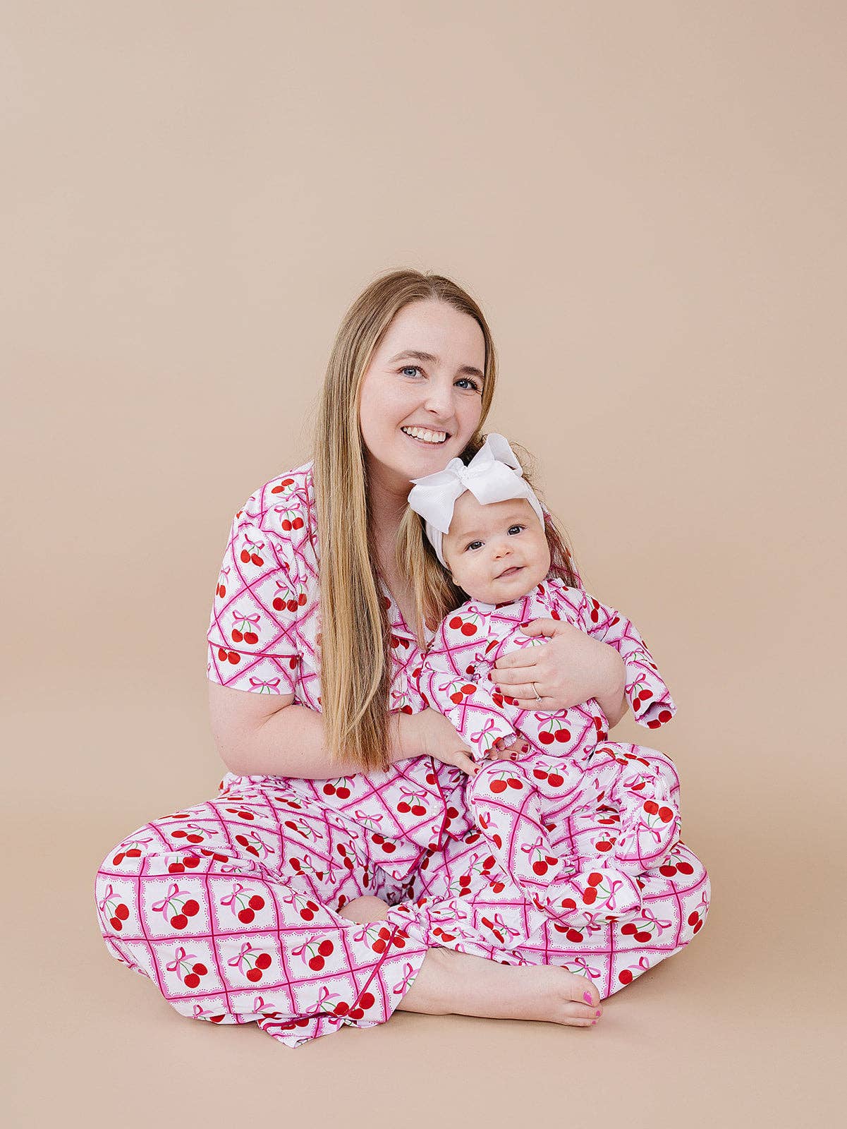 Lucky Panda Kids Bamboo Zip Romper - Cherry Bow