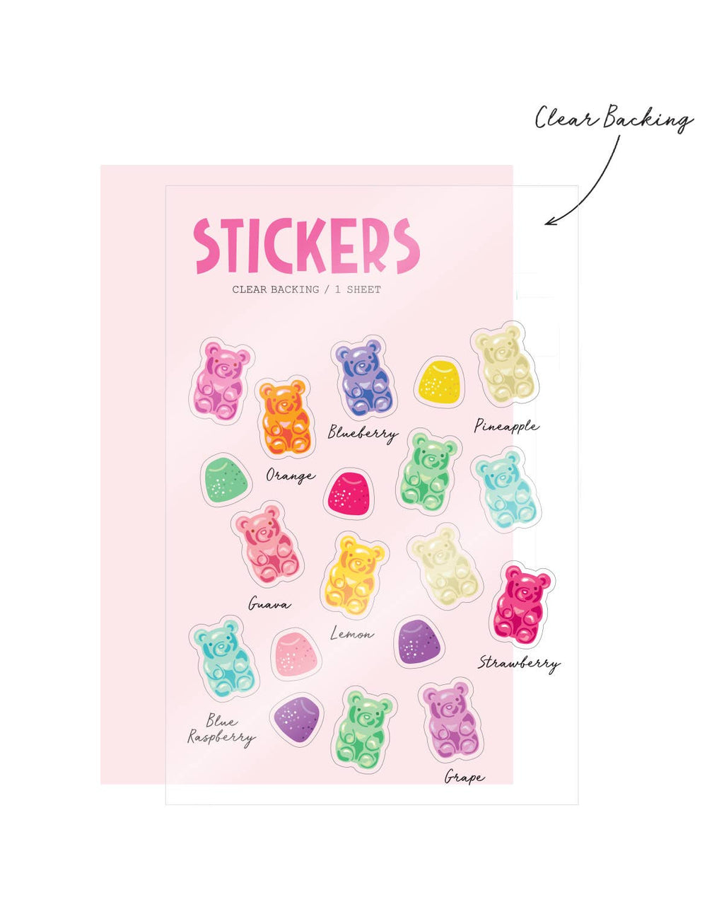 Girl of All Work Clear Stickers - Gummy Bears