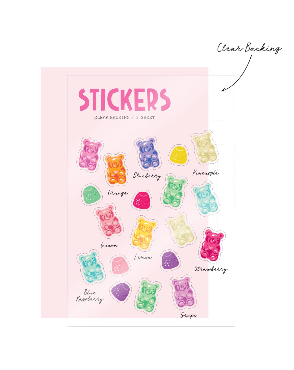 Girl of All Work Clear Stickers - Gummy Bears