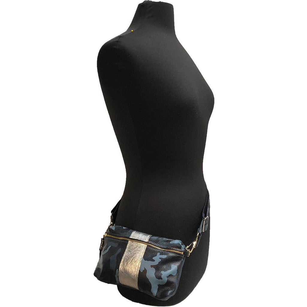 Zina Kao - The Breckenridge Hipbag - Pewter w/ Neutral Stripes