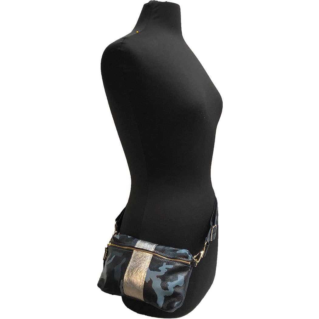 Zina Kao - The Breckenridge Hipbag - Pewter w/ Neutral Stripes