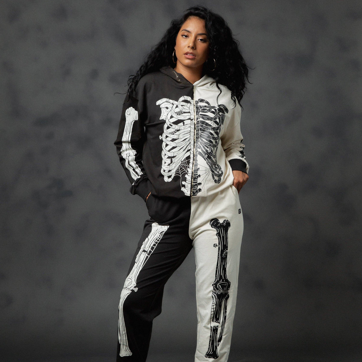 RAGS - Adult Unisex Joggers - Black & White Skelly