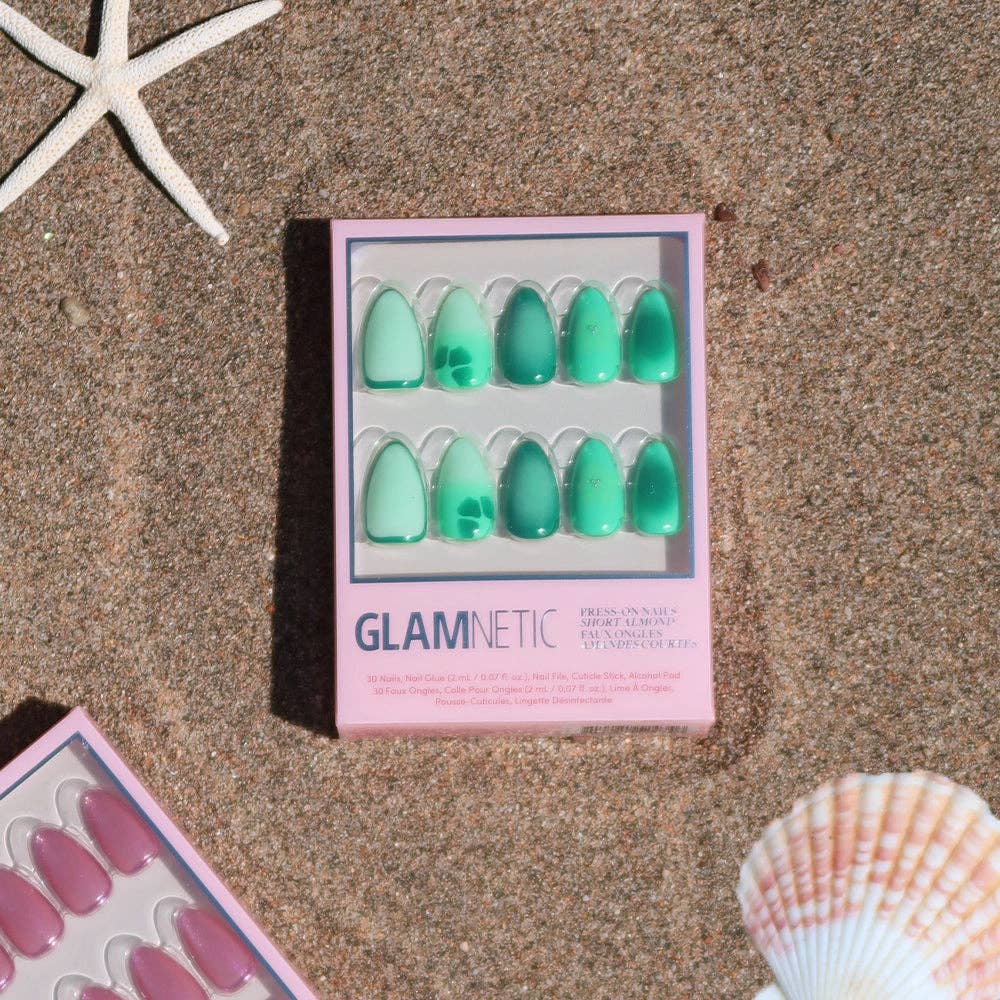 Glamnetic Press On Nails - Siren Green