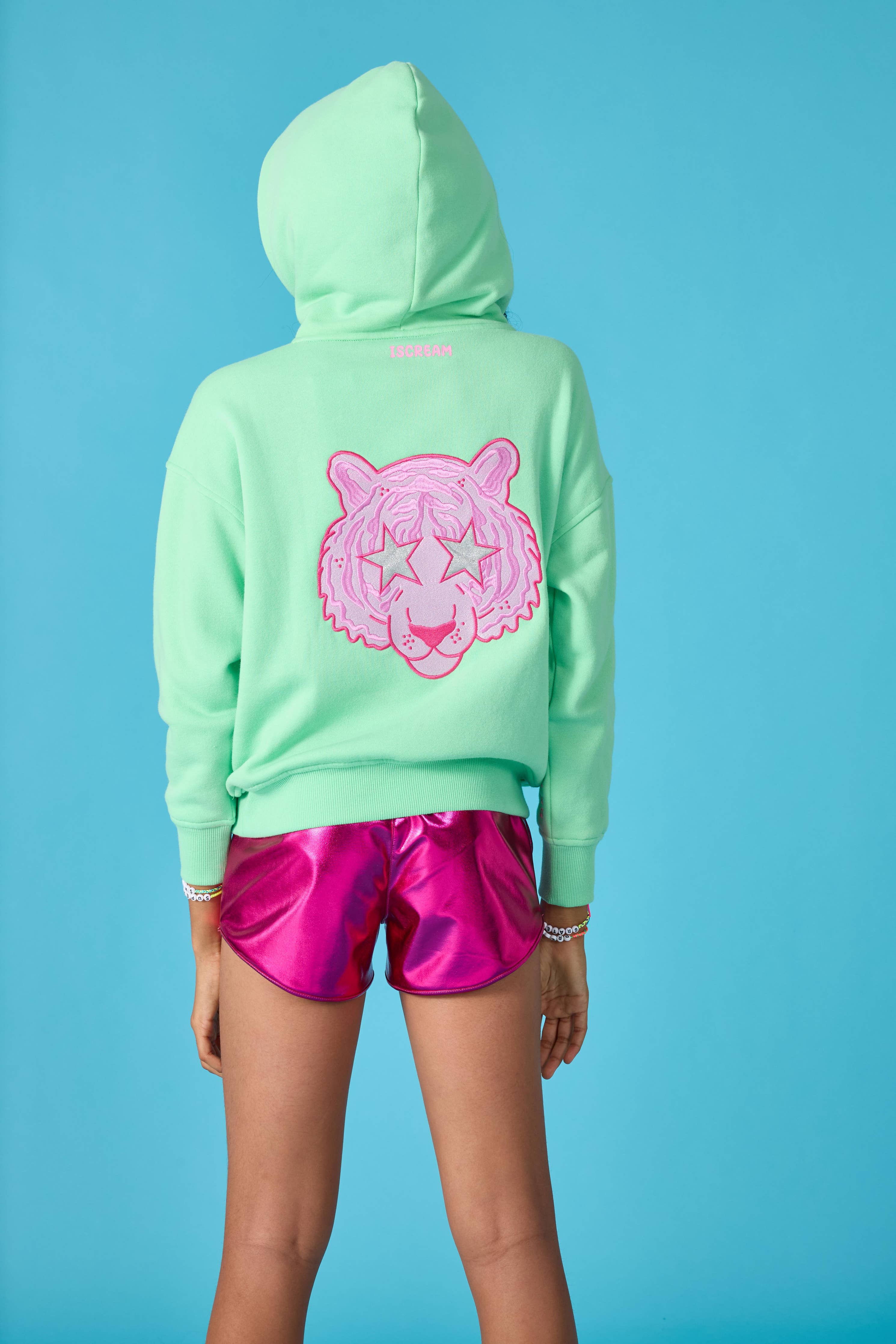 Iscream Hooded Sweatshirt - Apple Green Tiger