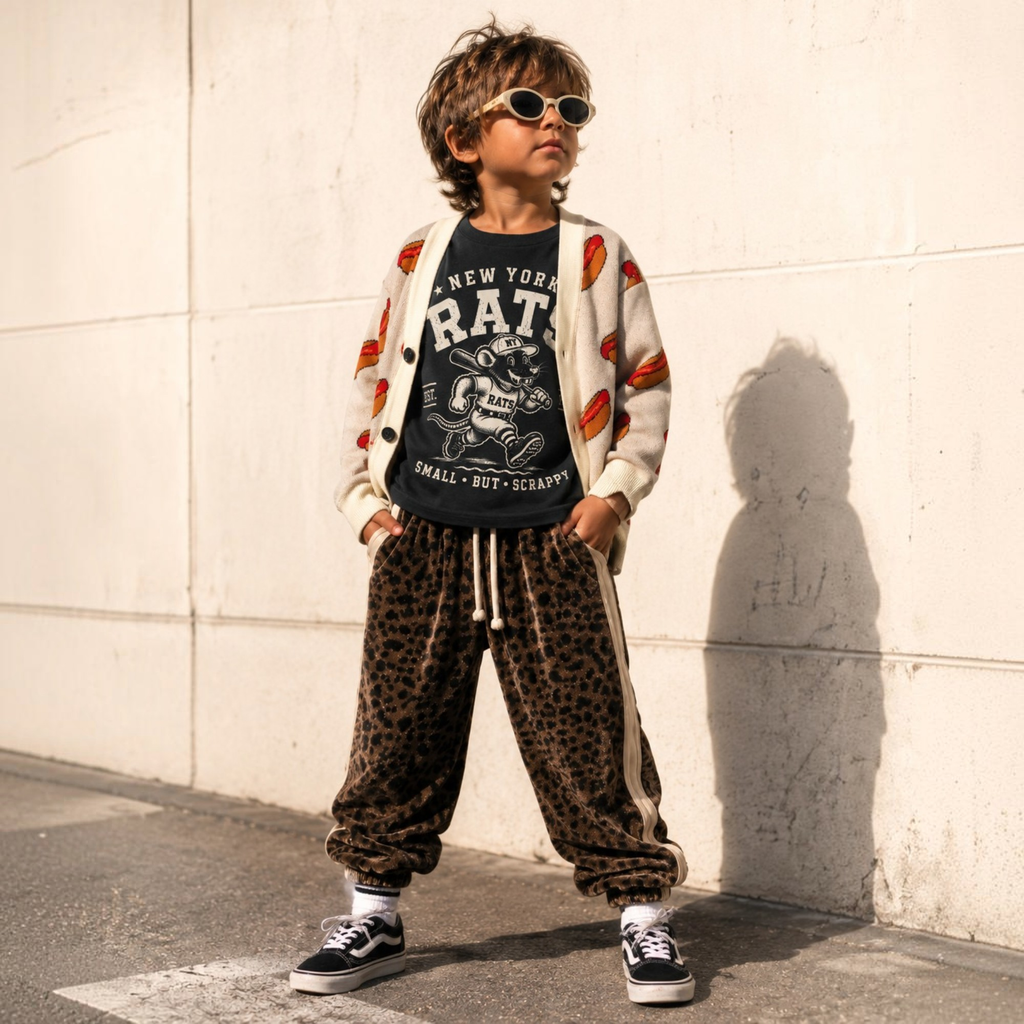 Best Day Ever Kids - Leopard Velvet Sweat Pant