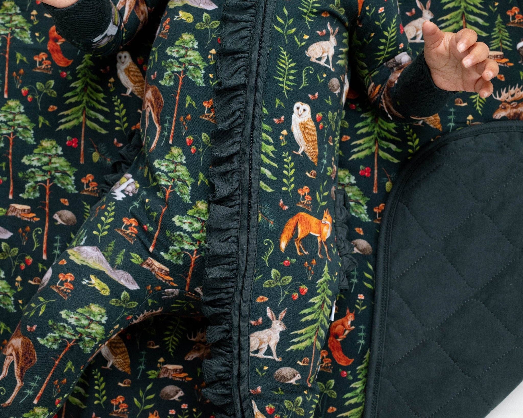 Jammie Session Bamboo Ruffle Romper  - Wood You Be My Friend
