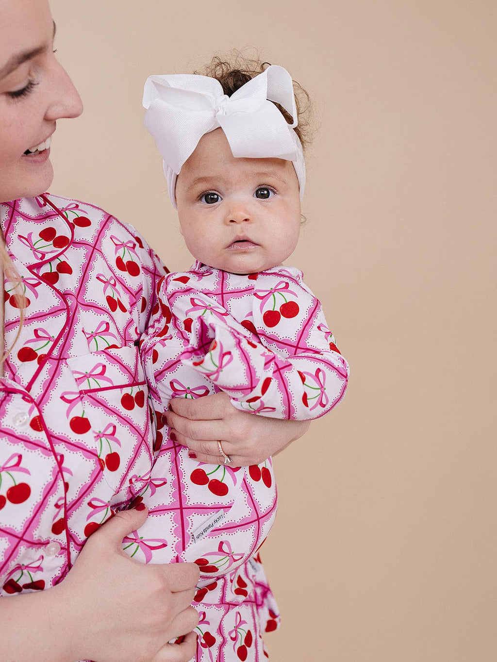 Lucky Panda Kids Bamboo Zip Romper - Cherry Bow
