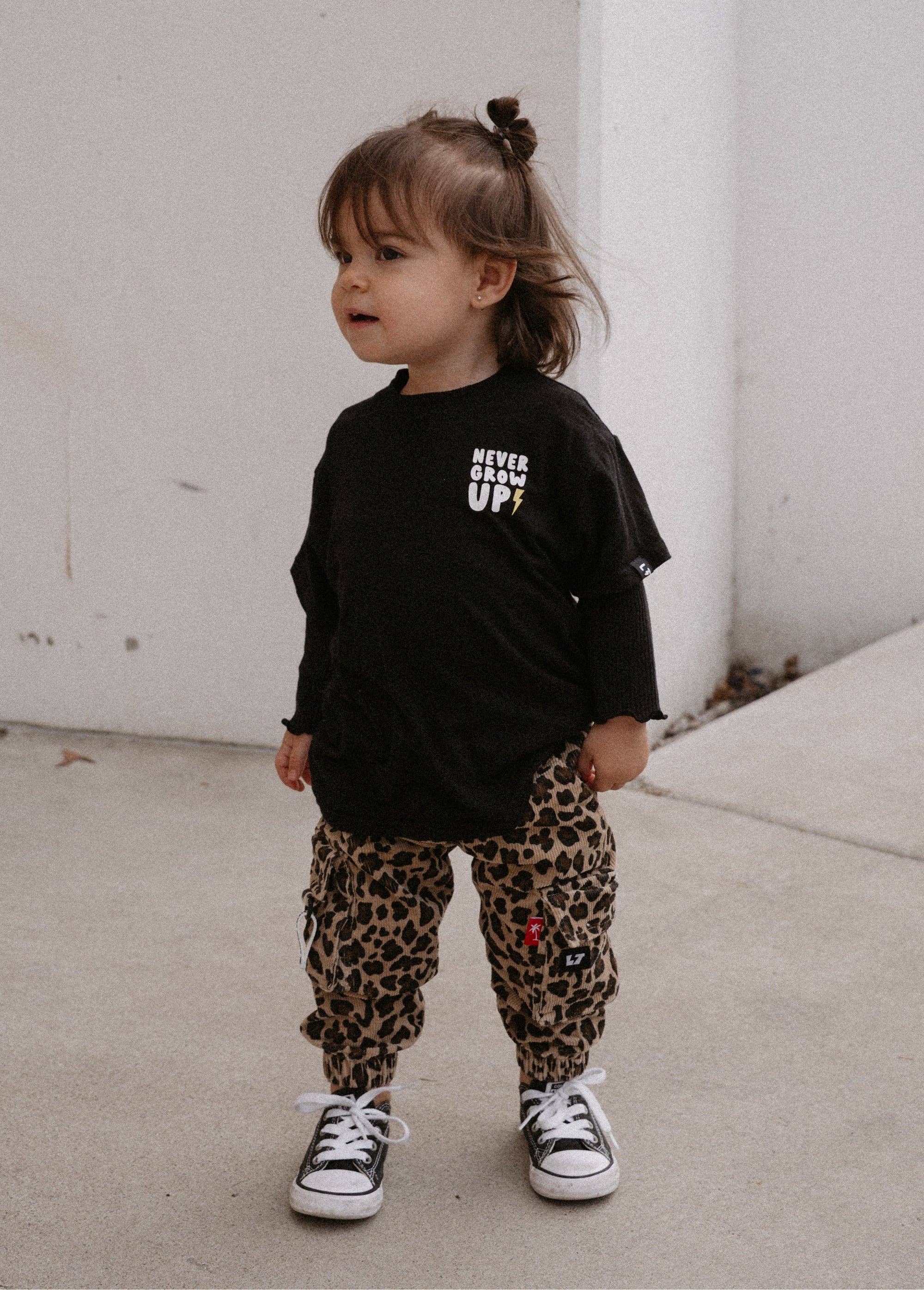 Little Trouble - Leopard Cord Cargos