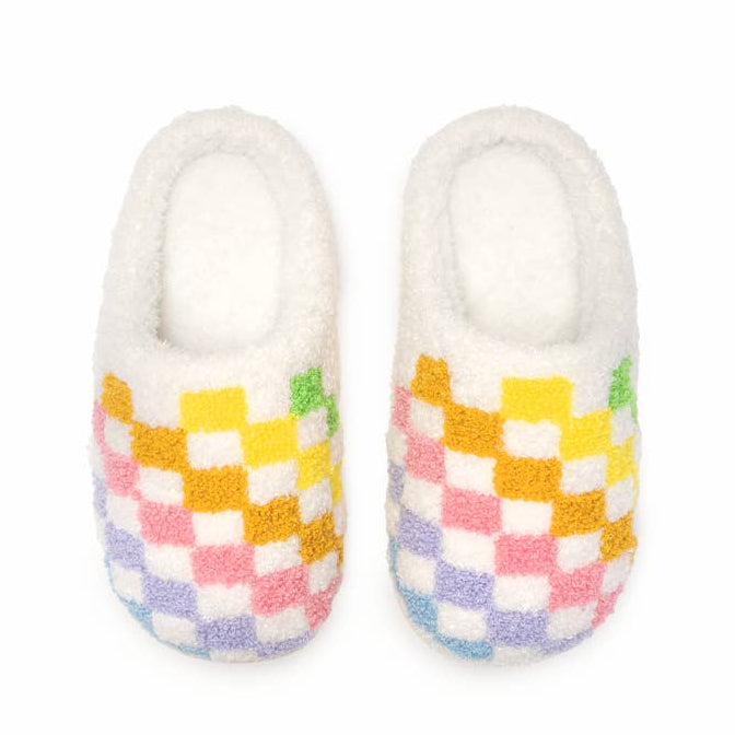 Living Royal Slippers - Rainbow Checkered