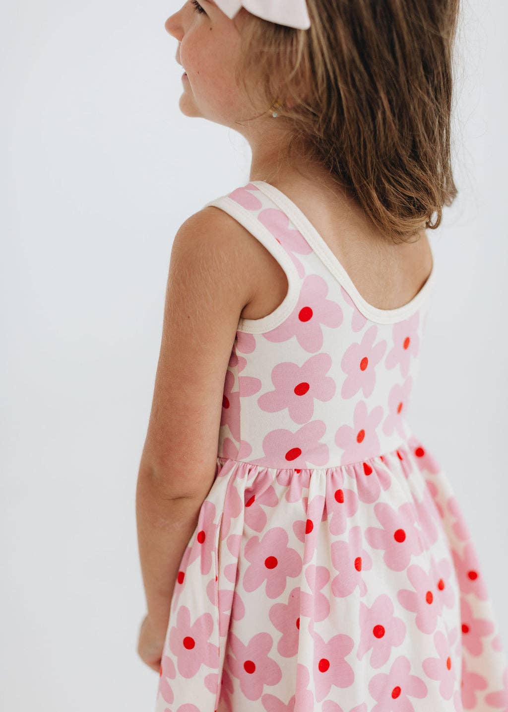 Good Apples Kids Sleeveless Twirl Dress - Pink Daisies