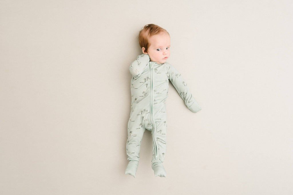 Little One Shop Bamboo Convertible Romper - Palm Breeze