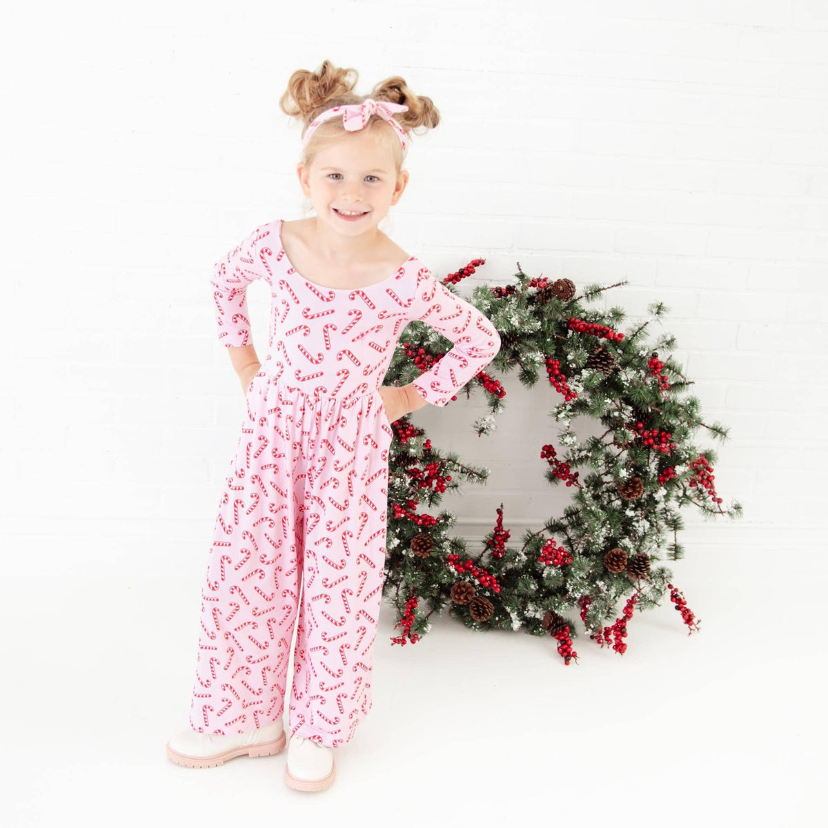 Dreamiere Leggy Romper - Candy Cane Lane (Pink)