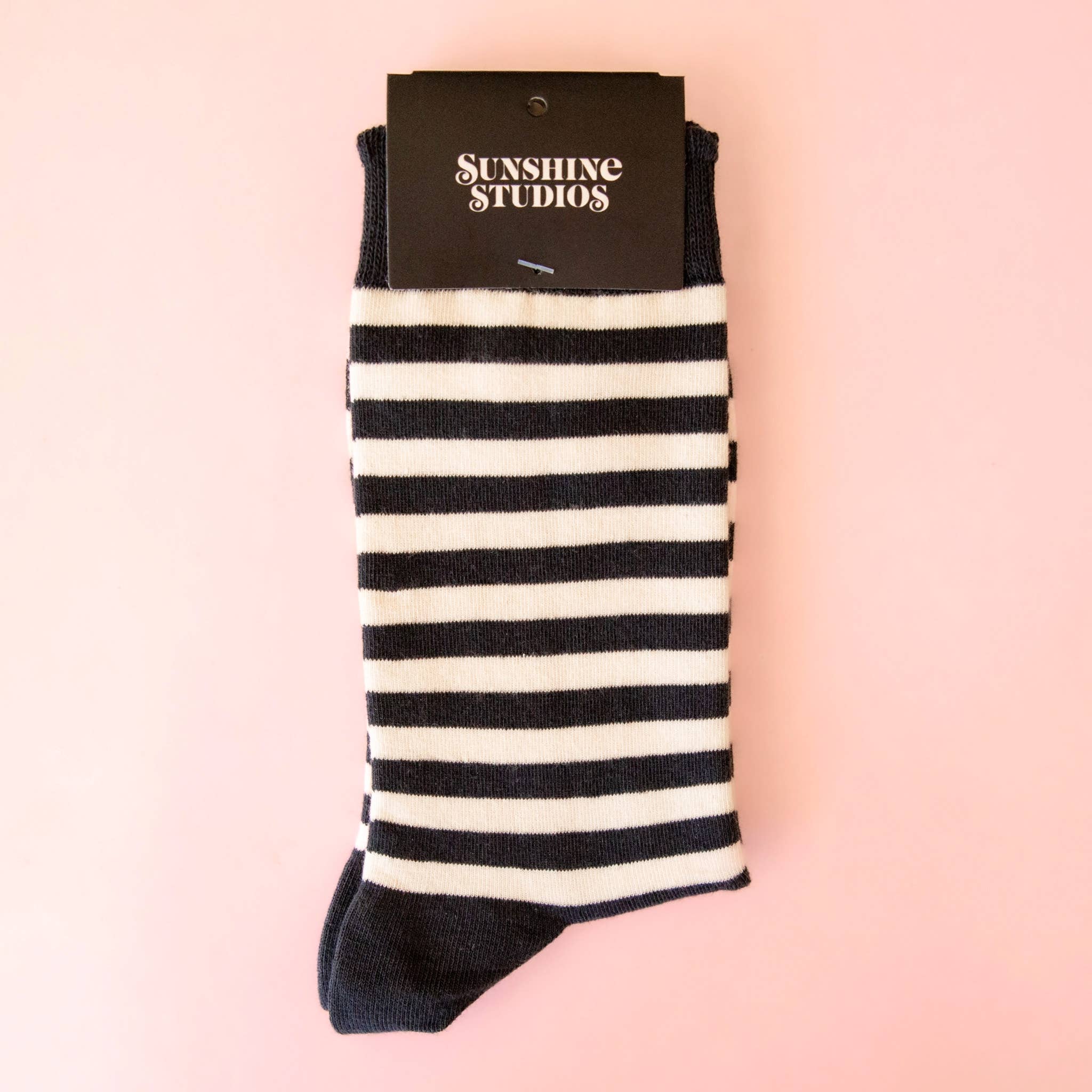 Sunshine Studios - Striped Crew Socks (Black)