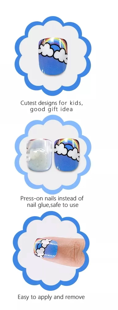 Polish Me Silly Press On Nails - Rainbow Unicorn
