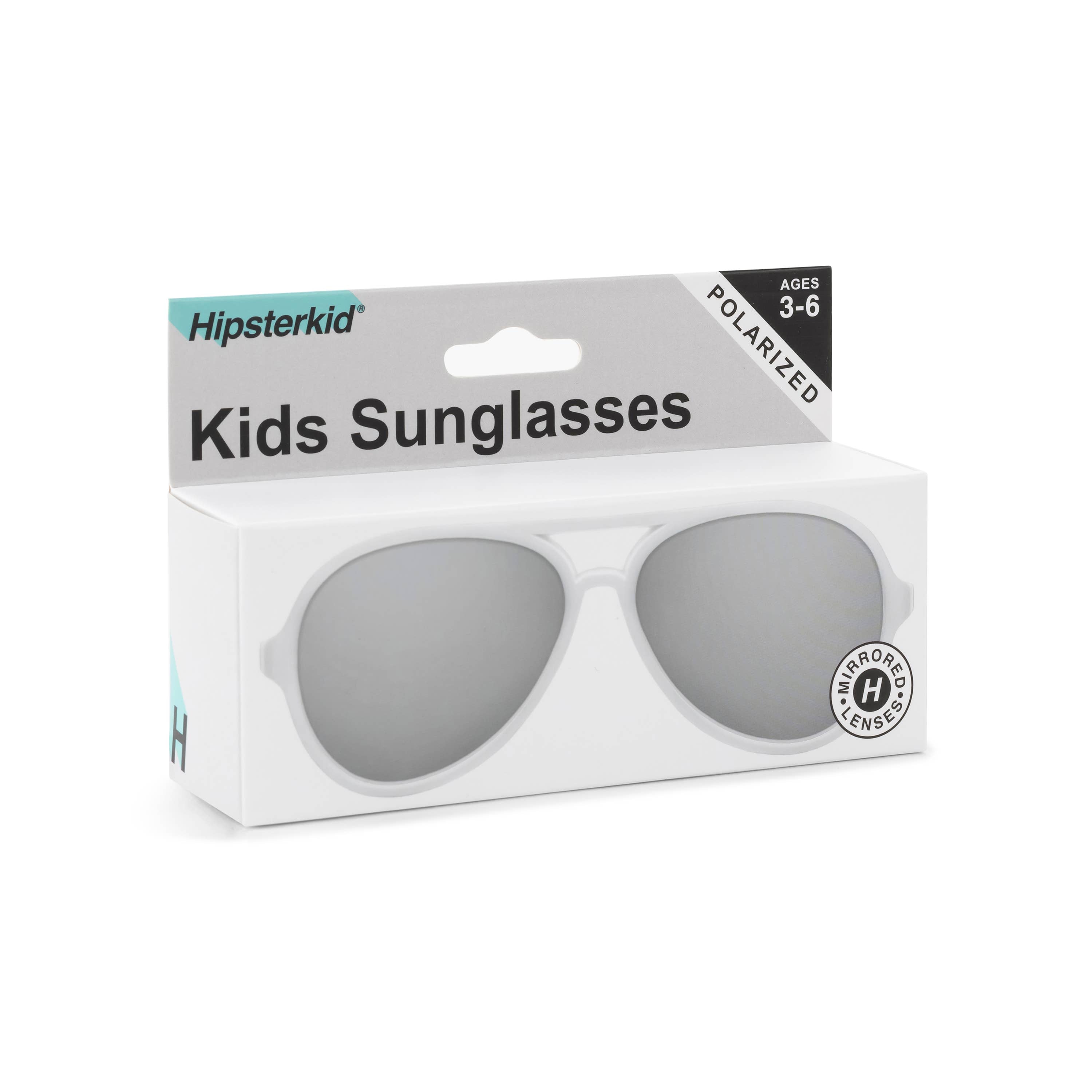 Hipsterkid - Sunglasses – Polarized, UV Protective | White Aviators