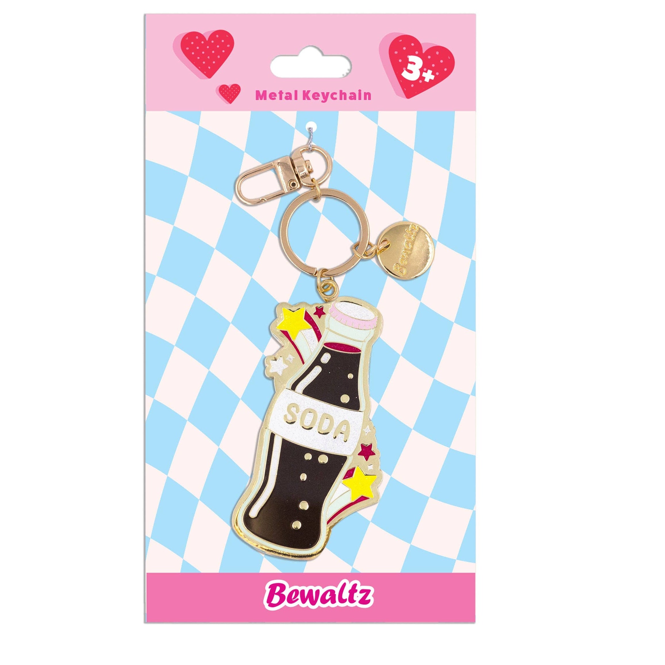 Bewaltz - Glitter Metal Keychain - Soda Bottle