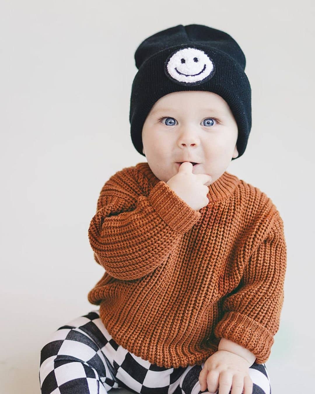 Lucky Panda Kids Smiley Beanie - Black