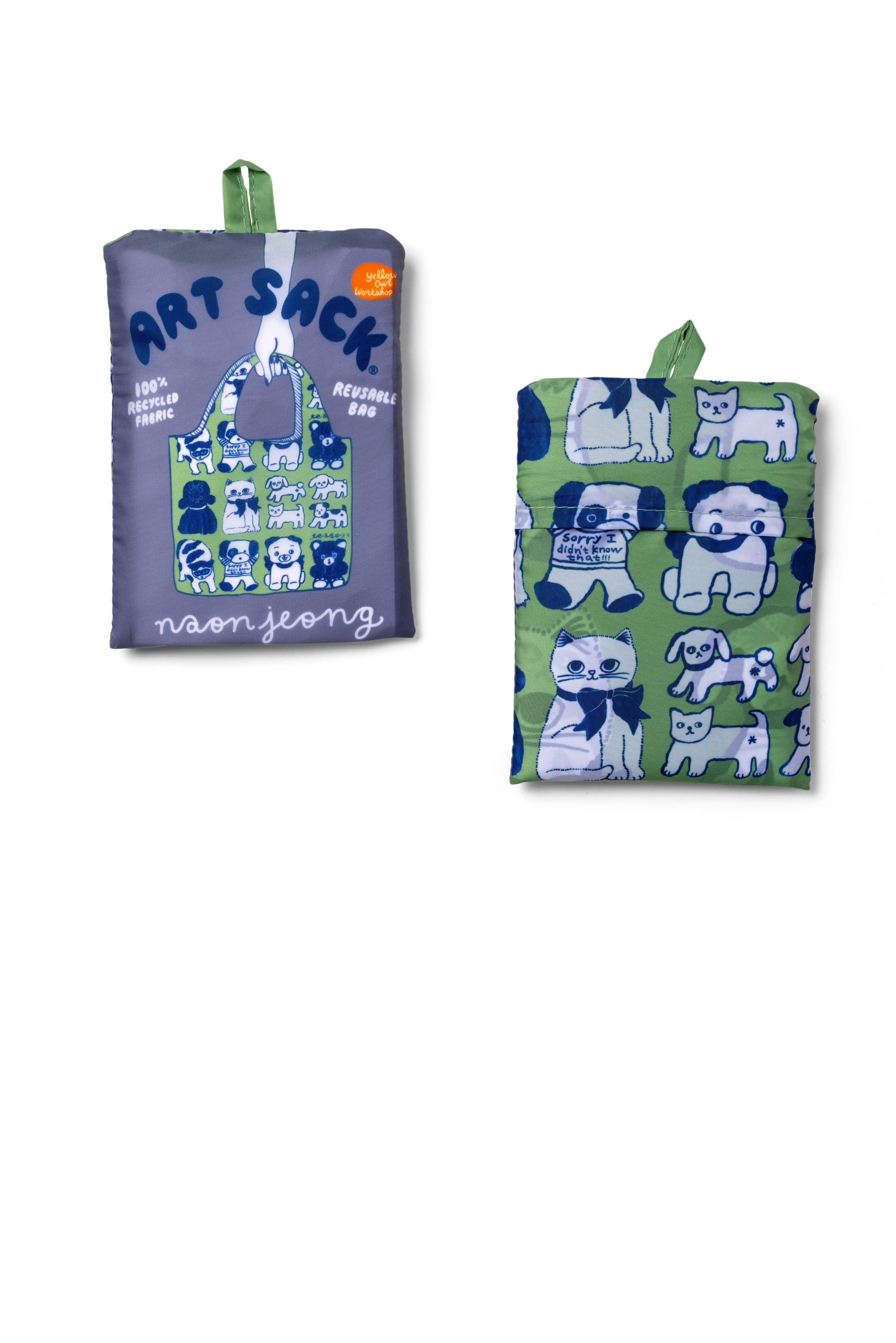 Yellow Owl Workshop Tote Bag - Snuggle Society Art Sack® by Naon Jeong