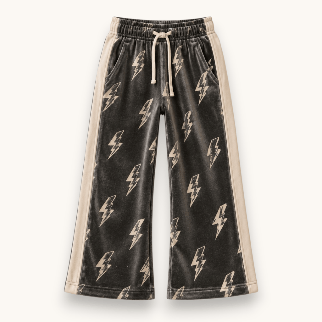 Best Day Ever Kids - Thunderbolt Velvet Retro Sweat Pant