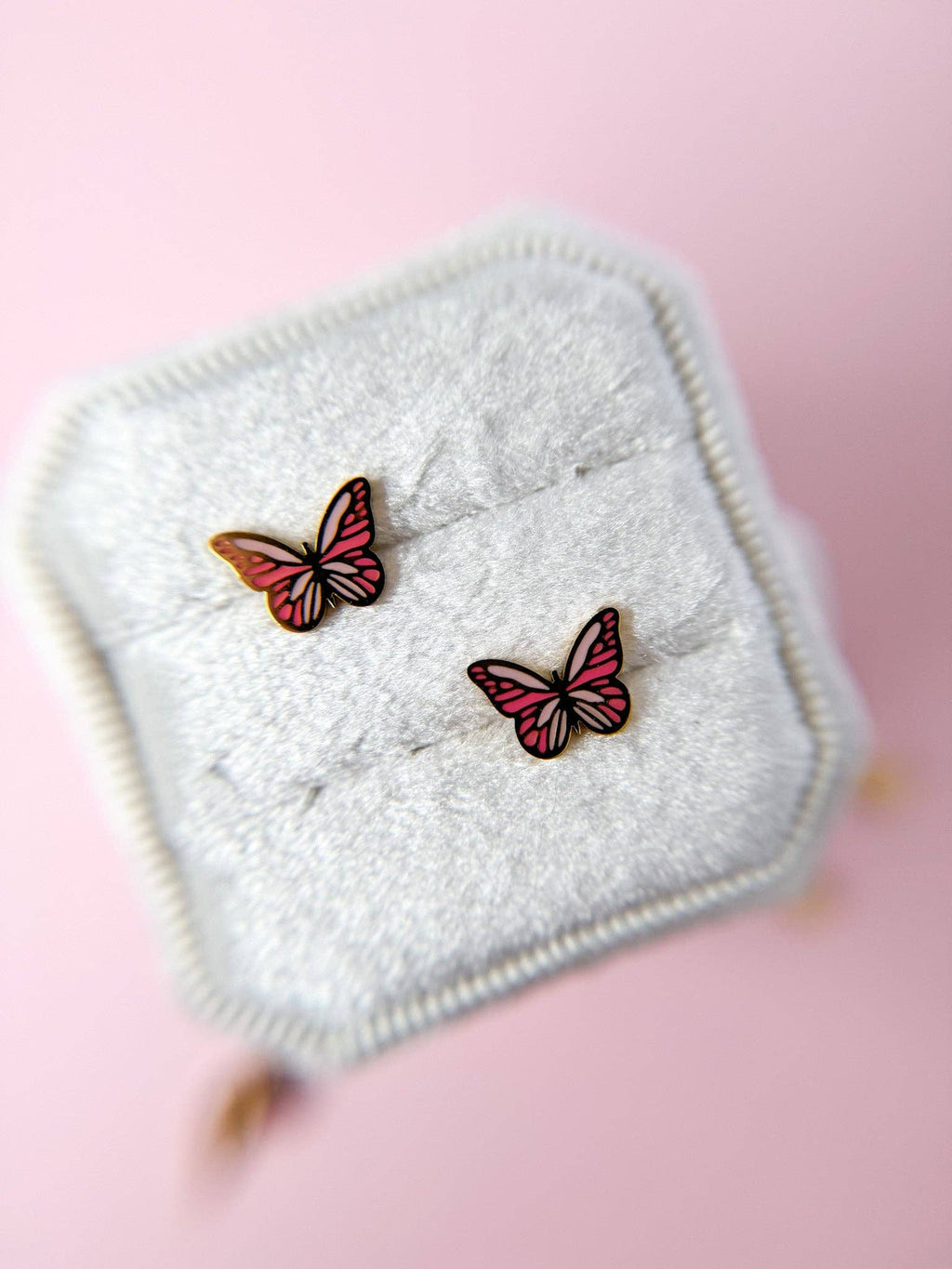 Desert Peach - Butterfly Stud Earrings