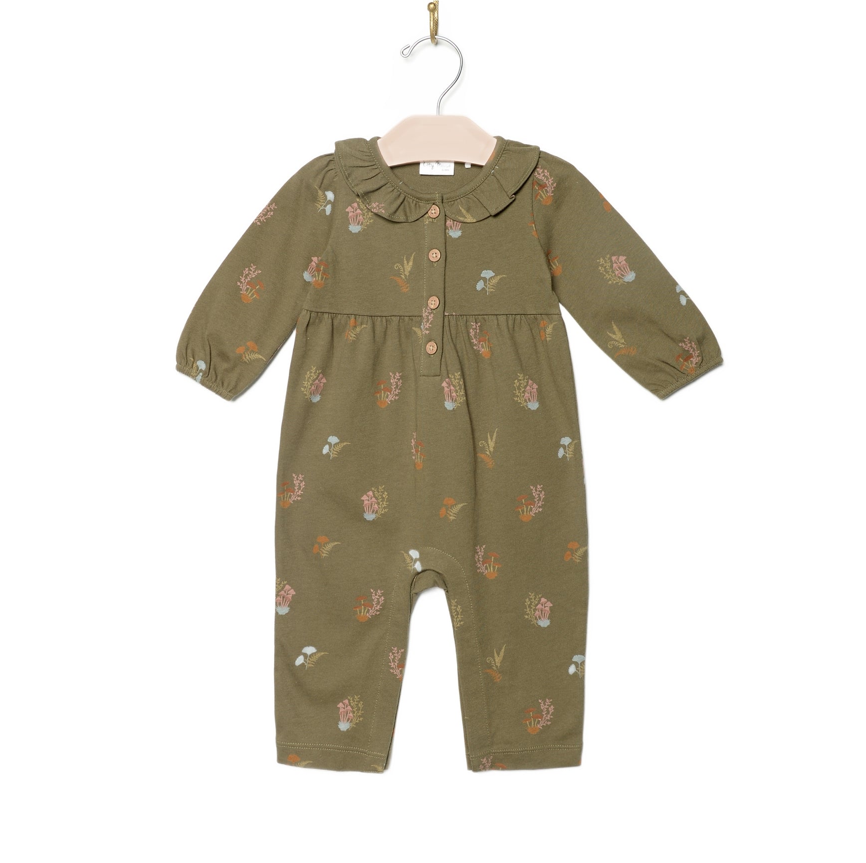 City Mouse Frill Collar Romper - Lichen Mushrooms (Final Sale)