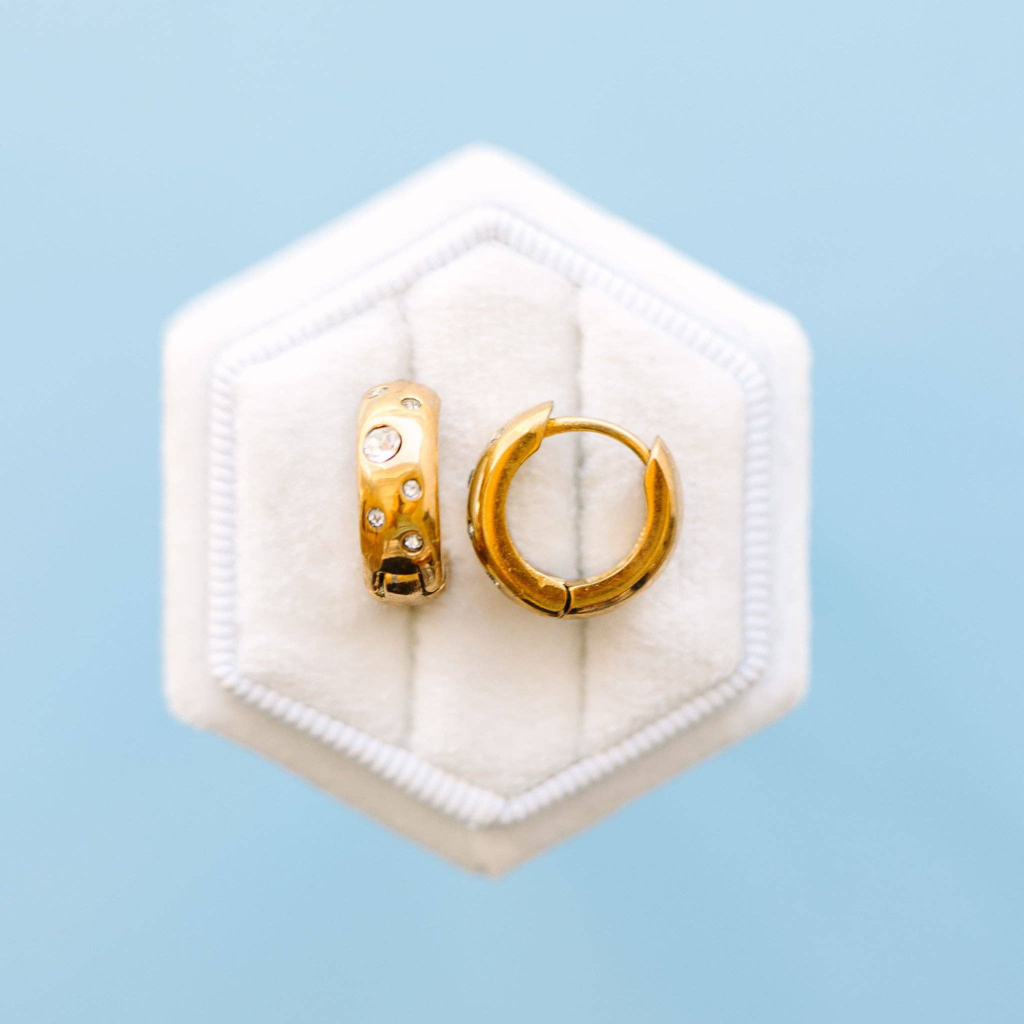 Pierced Co - Diamond Dot Huggies