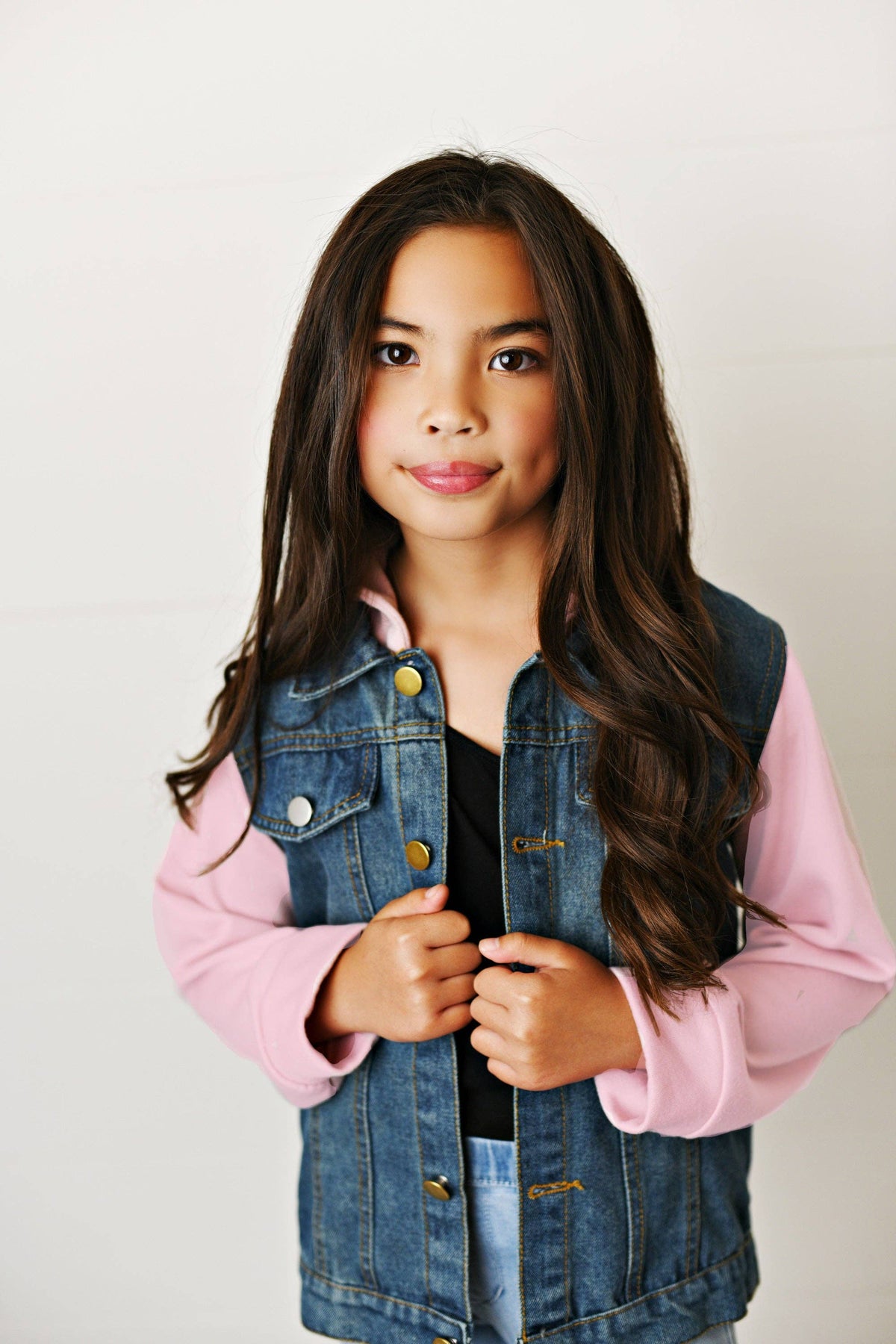 Oopsie Daisy - Hooded Denim Jacket - Pink