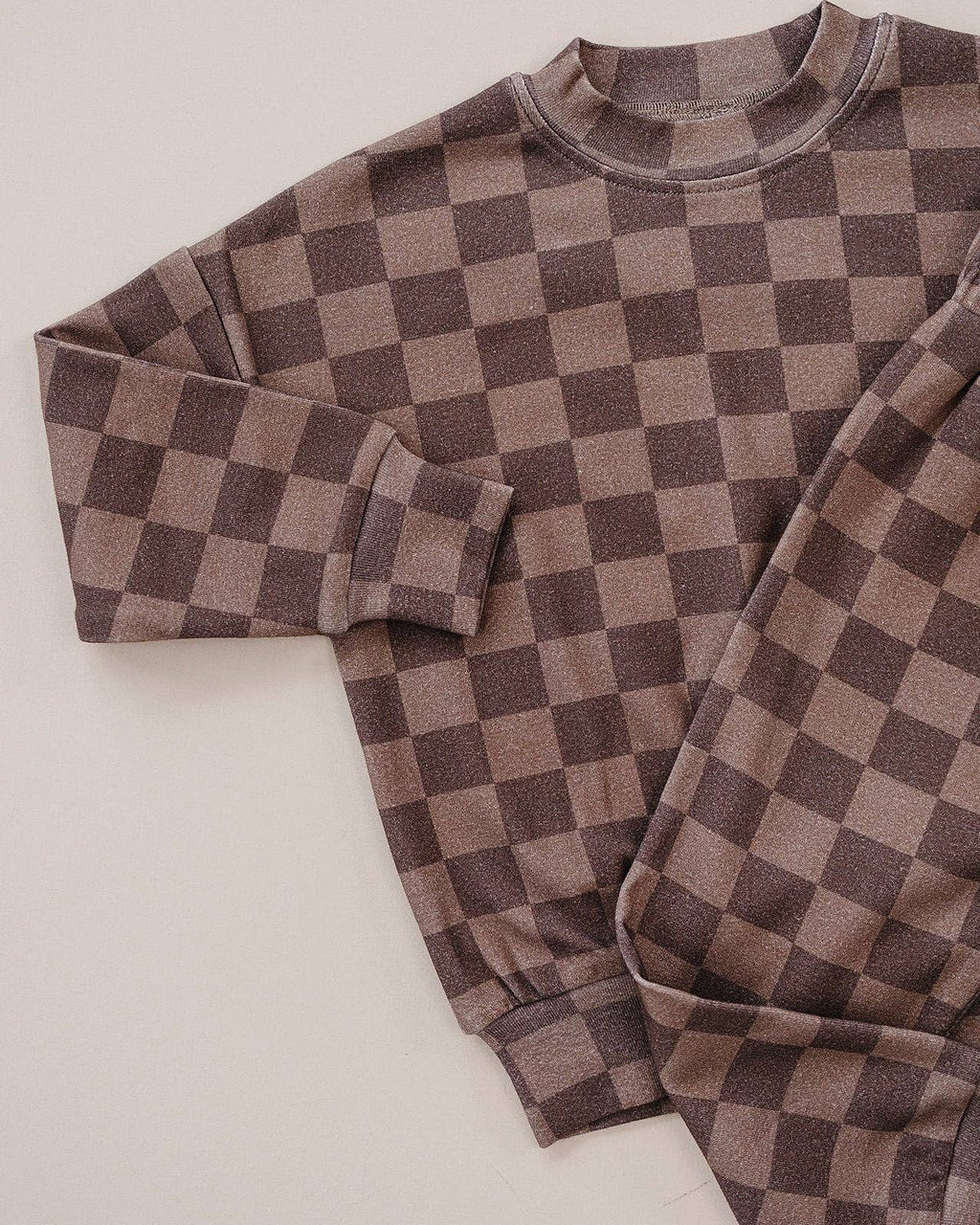 Lucky Panda Kids Jogger Set - Espresso Checkered