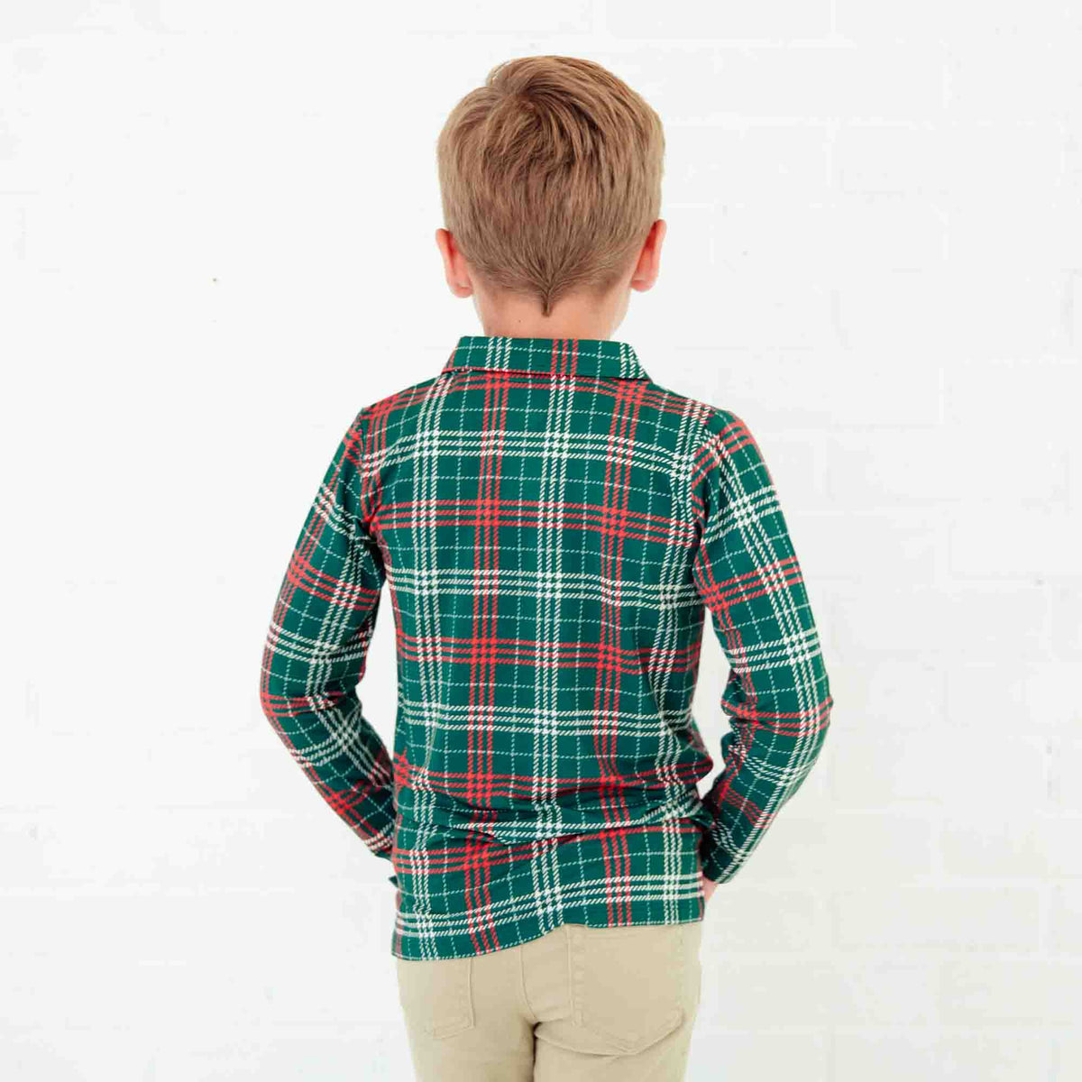Dreamiere Long Sleeve Polo Shirt Set - Plaid Duo