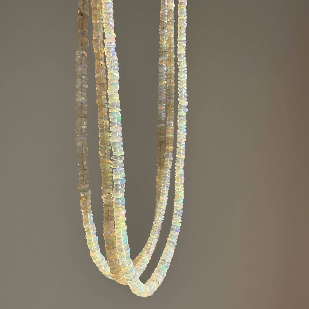 Anokhi Green Handmade Gemstone Necklace - Natural Faceted Opal