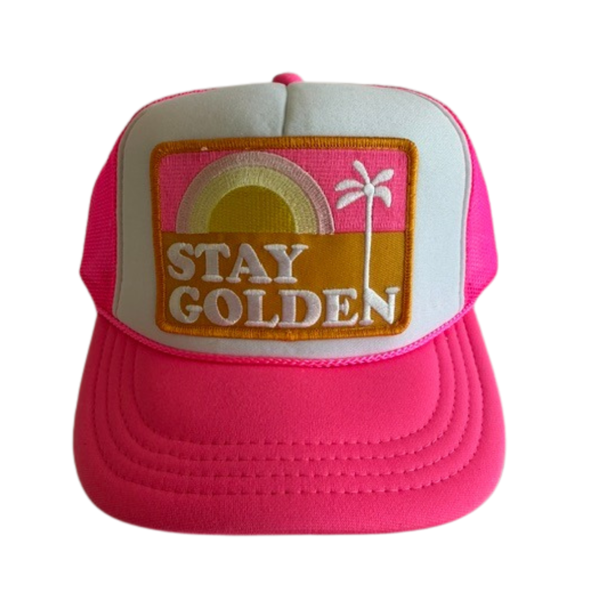 Local Beach Kids Trucker Hat - Stay Golden (Pink)