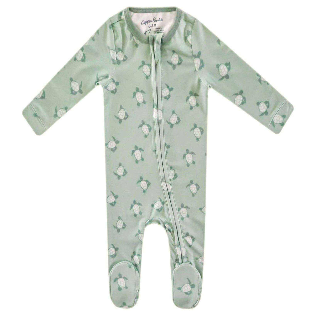 Copper Pearl Zip-Up Footie Pajama - Wade