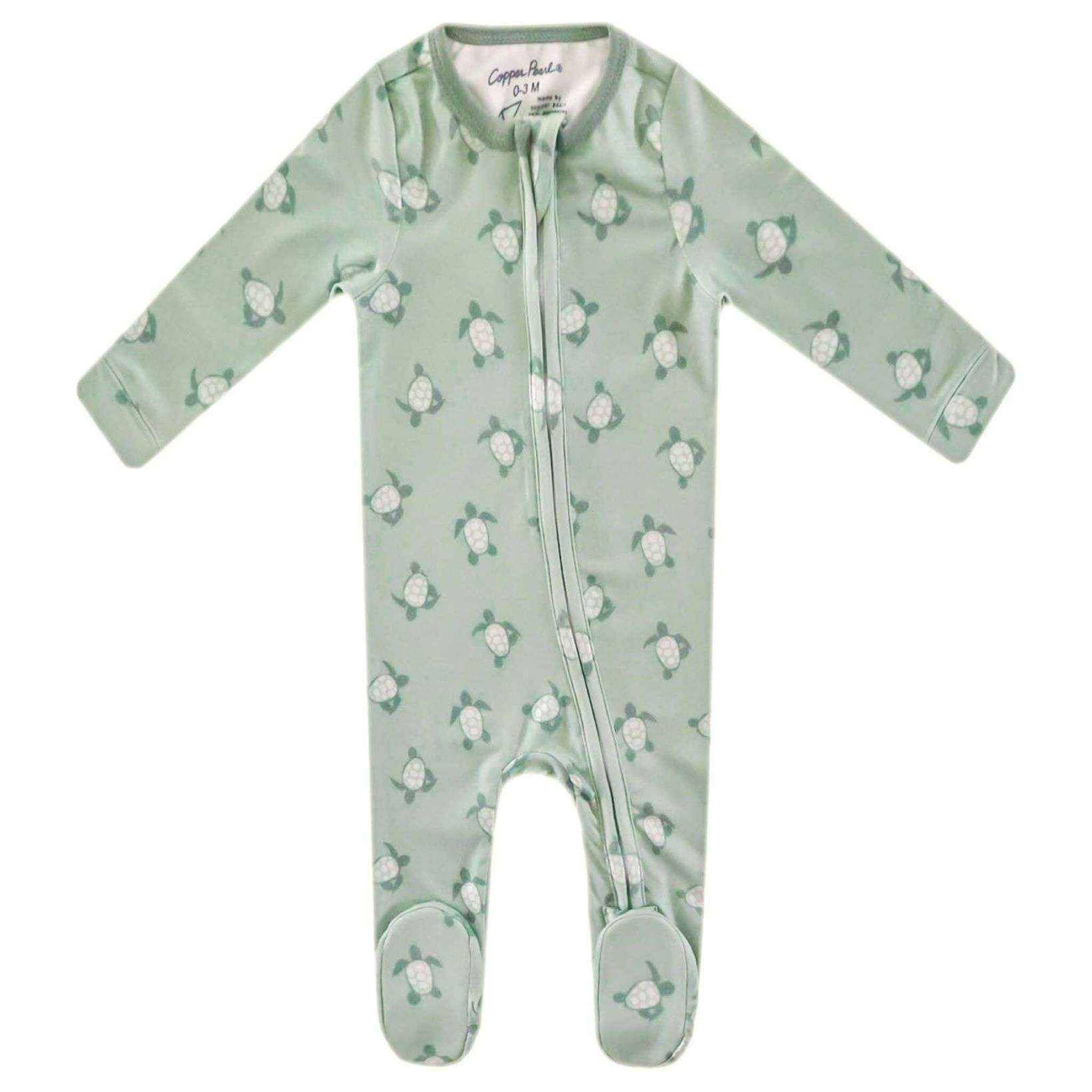Copper Pearl Zip-Up Footie Pajama - Wade
