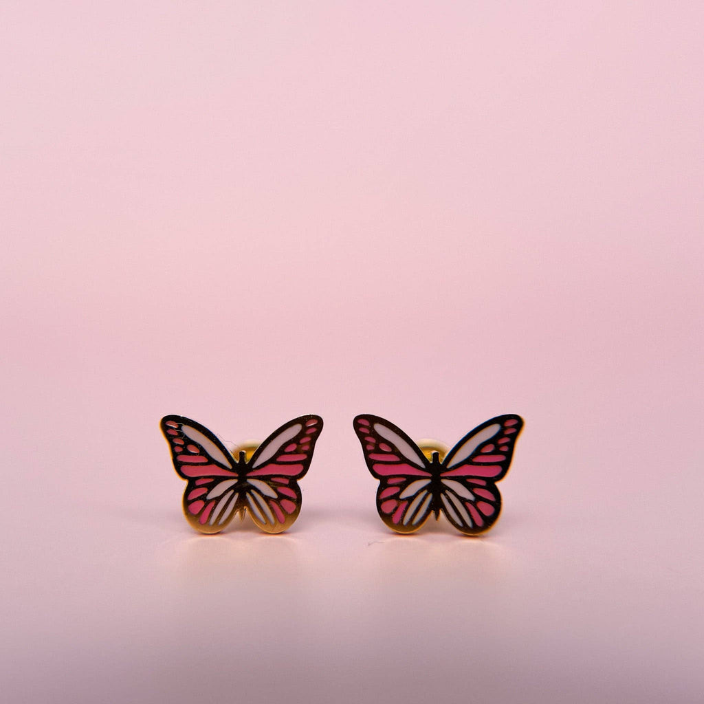 Desert Peach - Butterfly Stud Earrings