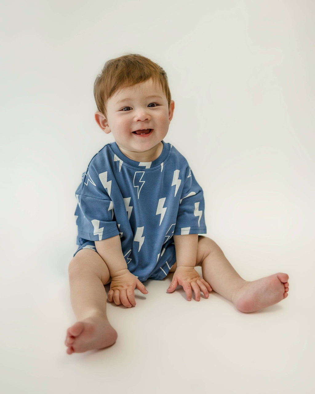 Lucky Panda Kids Shorts Set - Blue Bolts