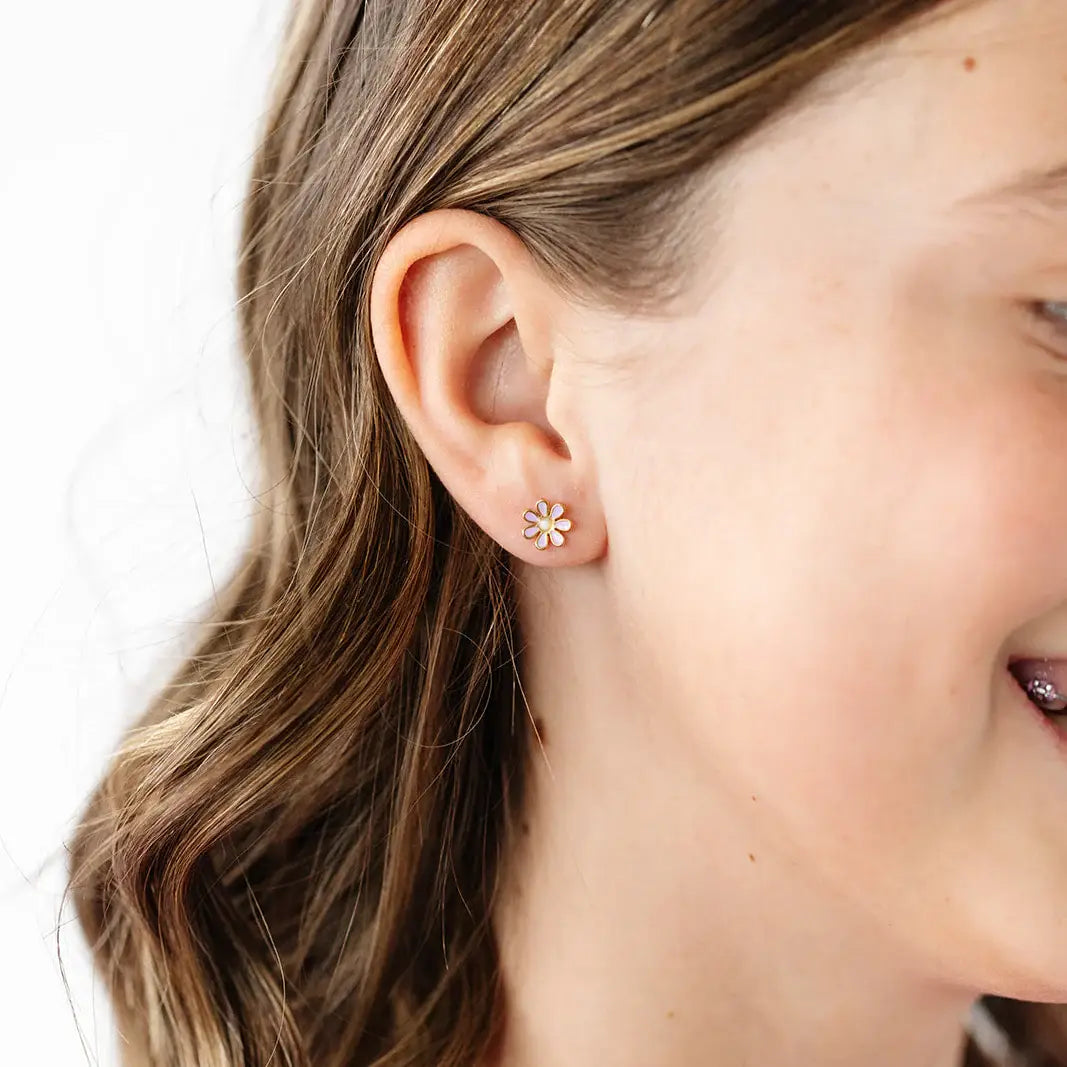 Pip Pop Post - Daisy Stud Earrings - White