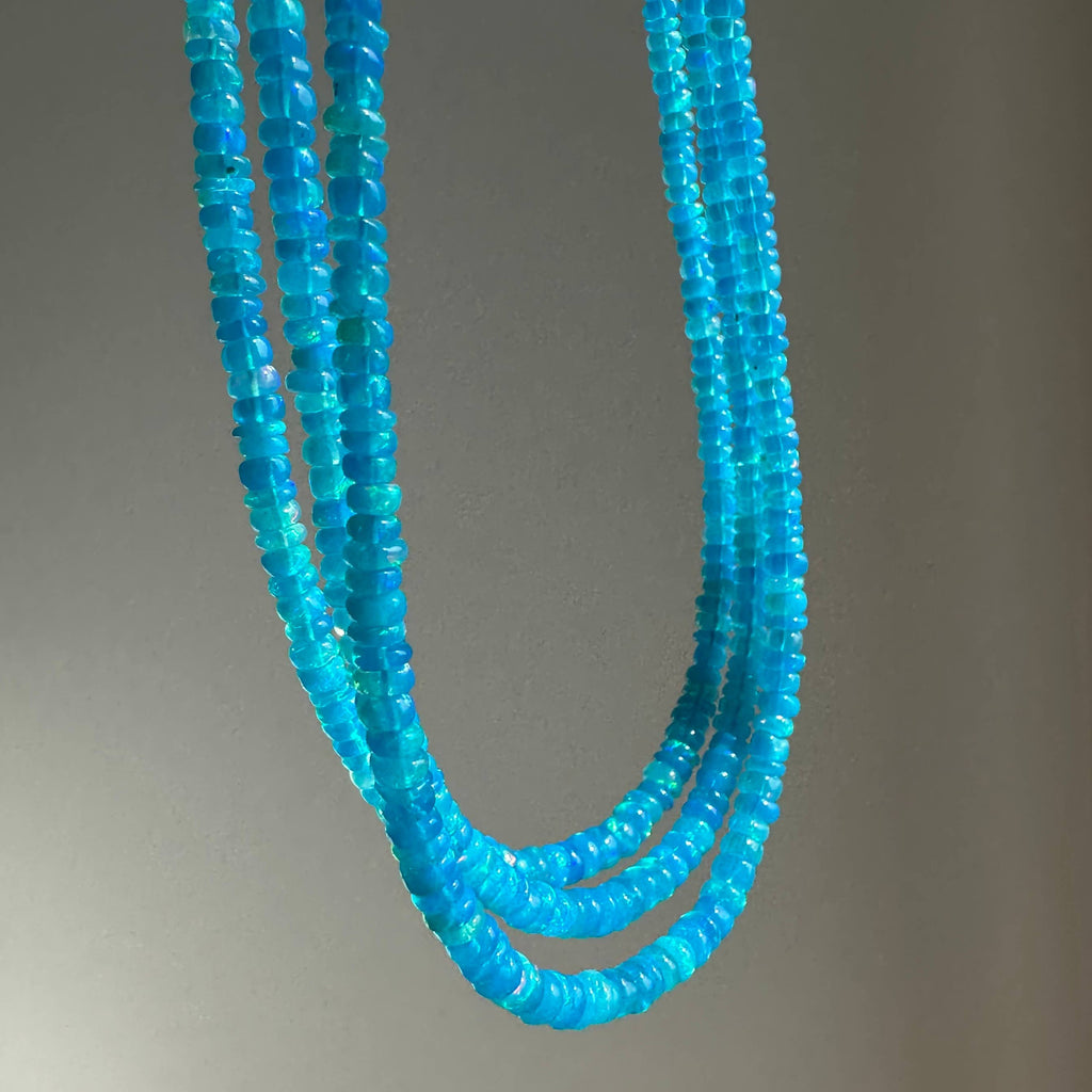 Anokhi Green Handmade Gemstone Necklace - Sky Blue Opal