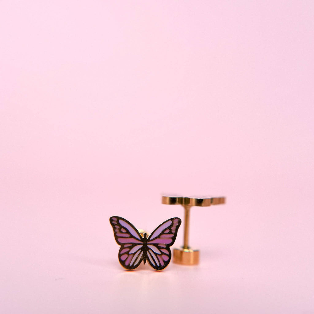 Desert Peach - Butterfly Stud Earrings