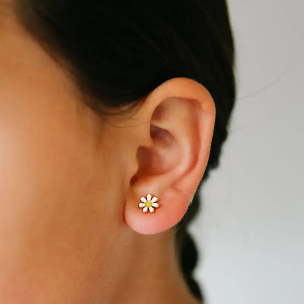 Pip Pop Post - Daisy Stud Earrings - White