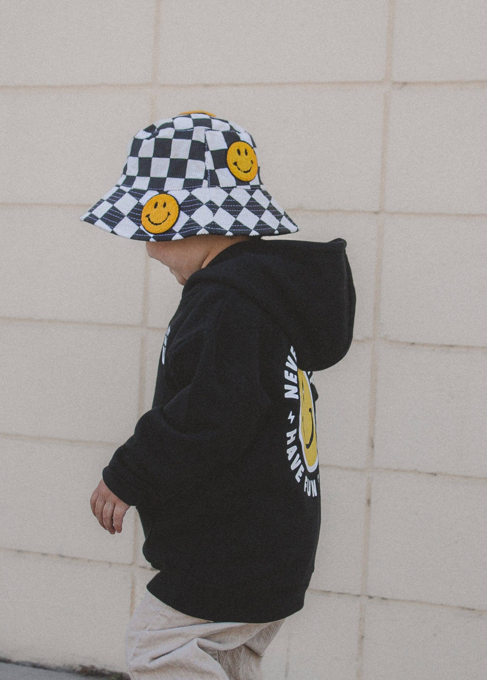 Little Trouble - Smiley Bucket Hat Checkers