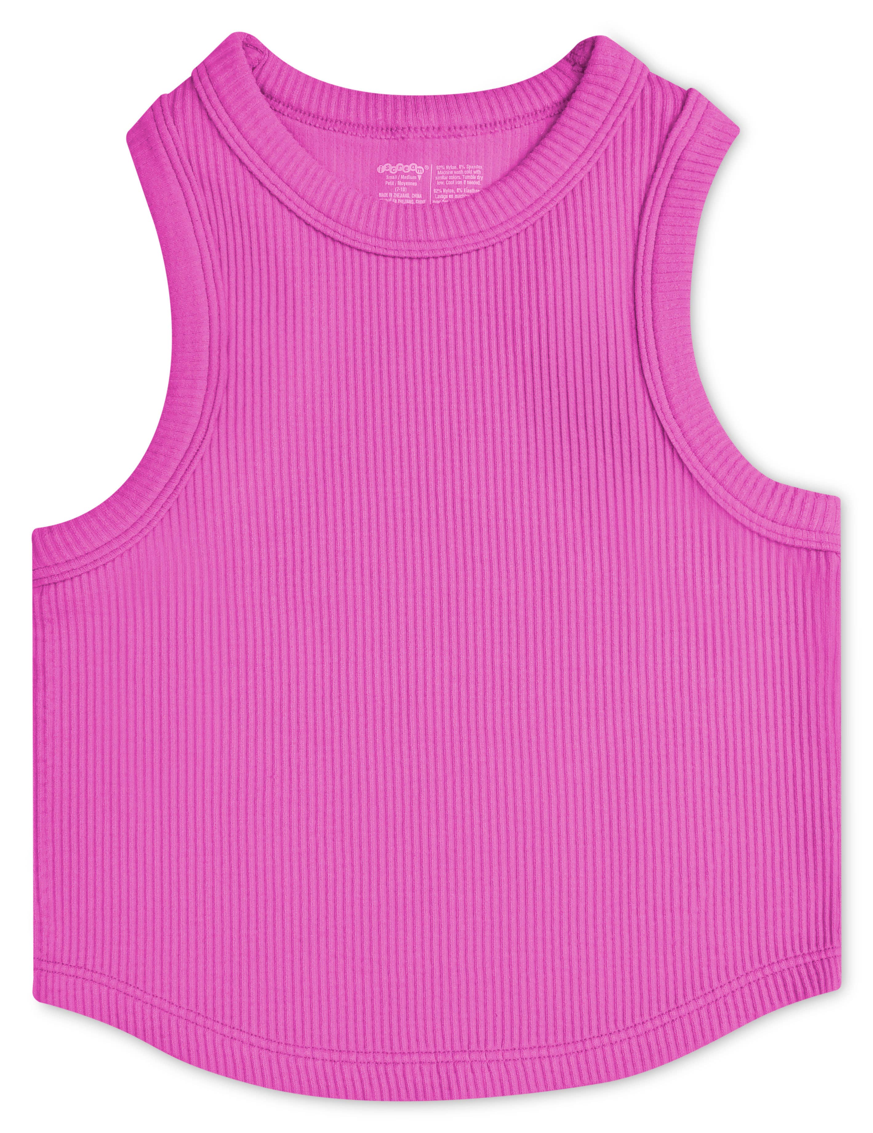 Iscream - Ribbed Cropped Racer Back Top - Pretty Pink