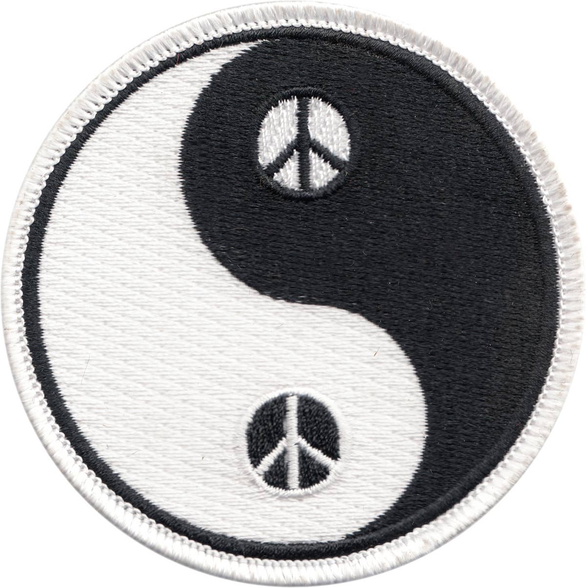 Square Deal Patch - Yin Yang With Peace Signs