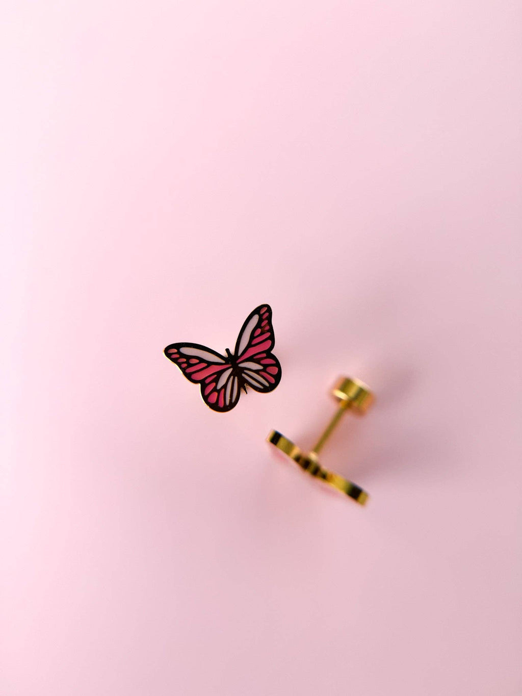 Desert Peach - Butterfly Stud Earrings