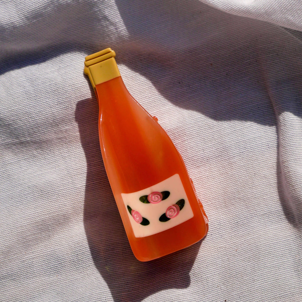 Jenny Lemons Hair Claw Clip - Large Rose Wine Bottle