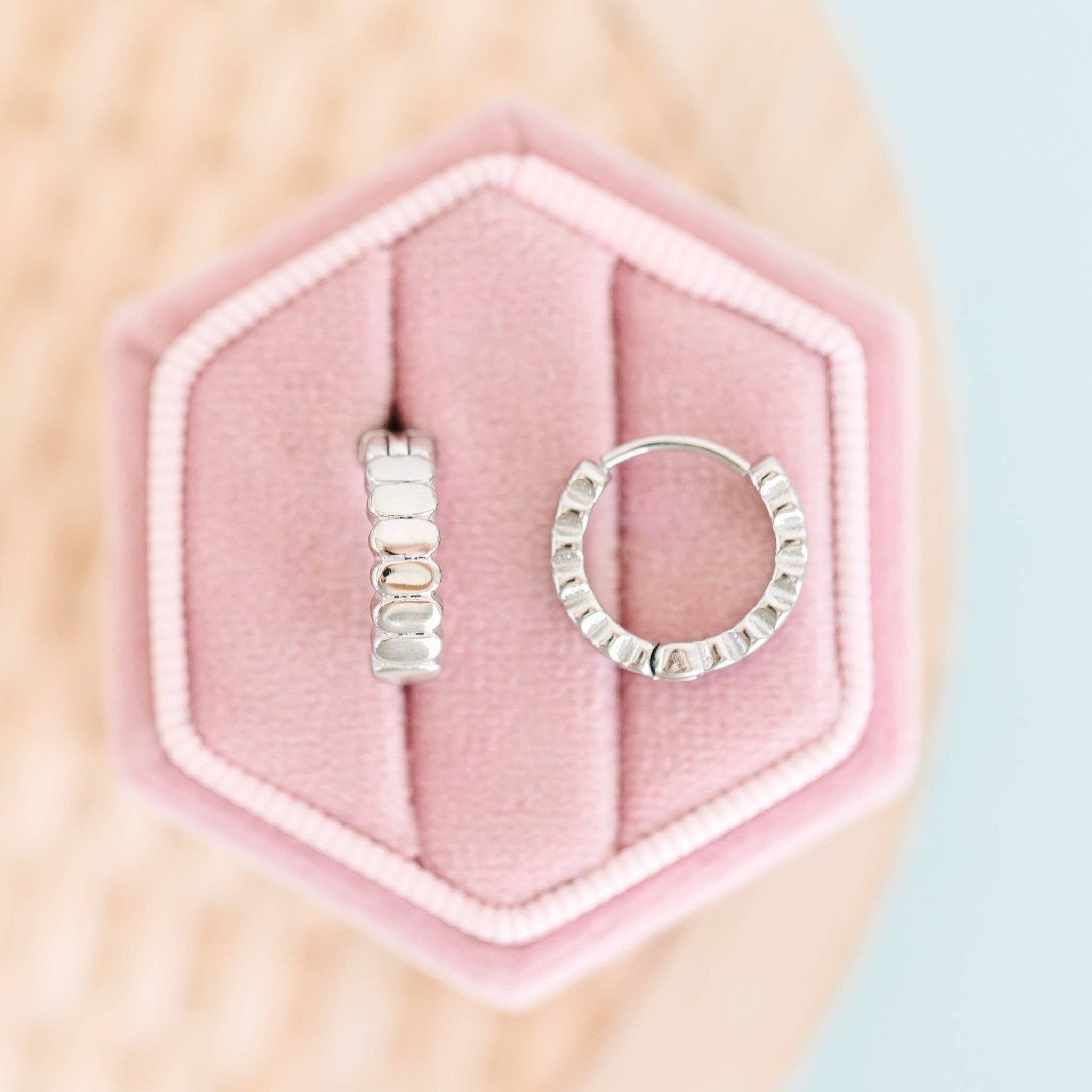 Pierced Co - Silver Segmented Huggies